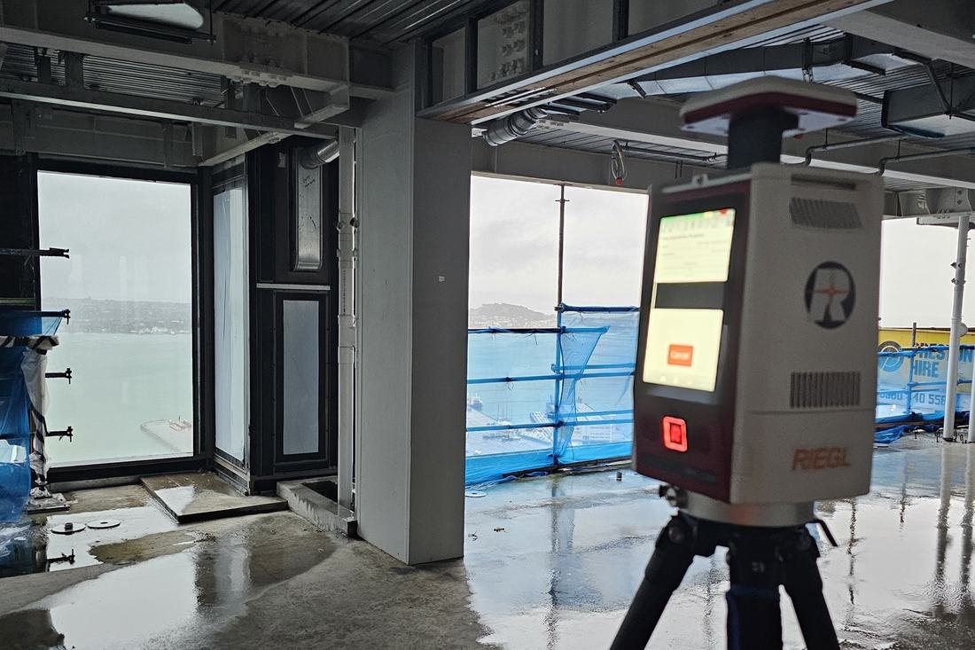 RIEGL laser scanner inside a building under construction