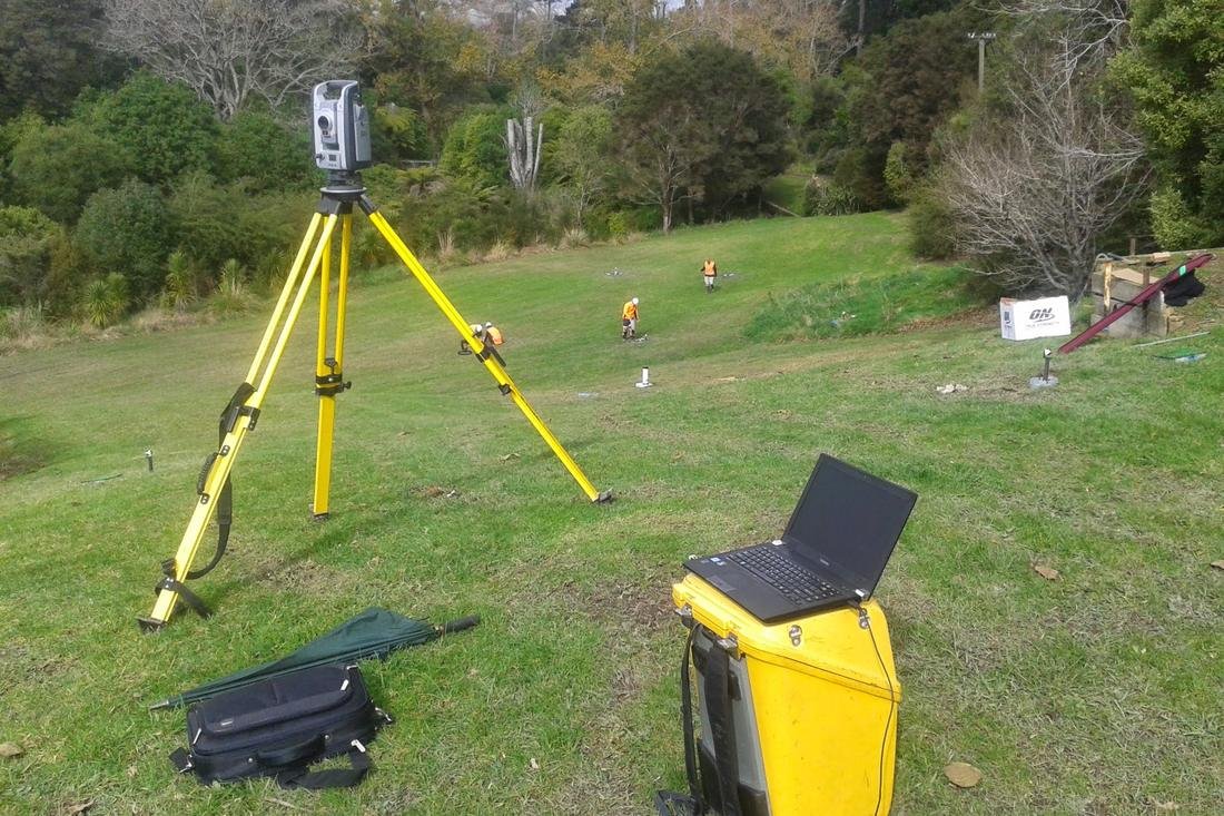 Total station set up for continuous monitoring